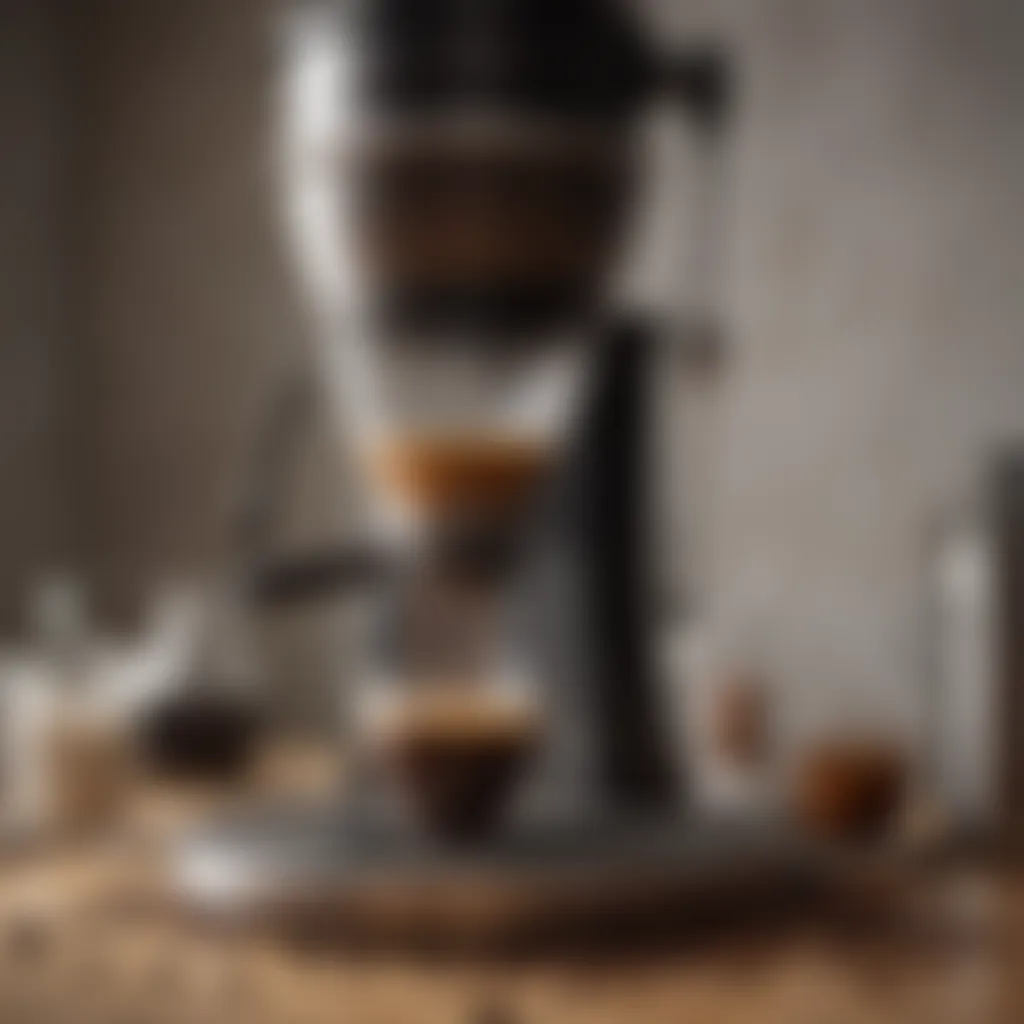 Artistic portrayal of coffee brewing process