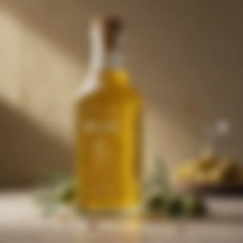 Olive oil in a decorative bottle