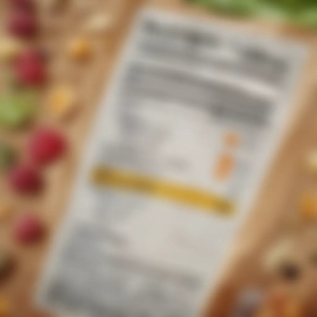 A detailed view of a nutrition label on a package of healthy snacks.