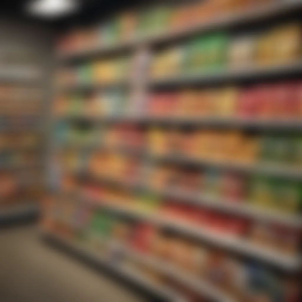 Trends in Plant-Based Snacking A display of innovative plant-based snack products on store shelves.