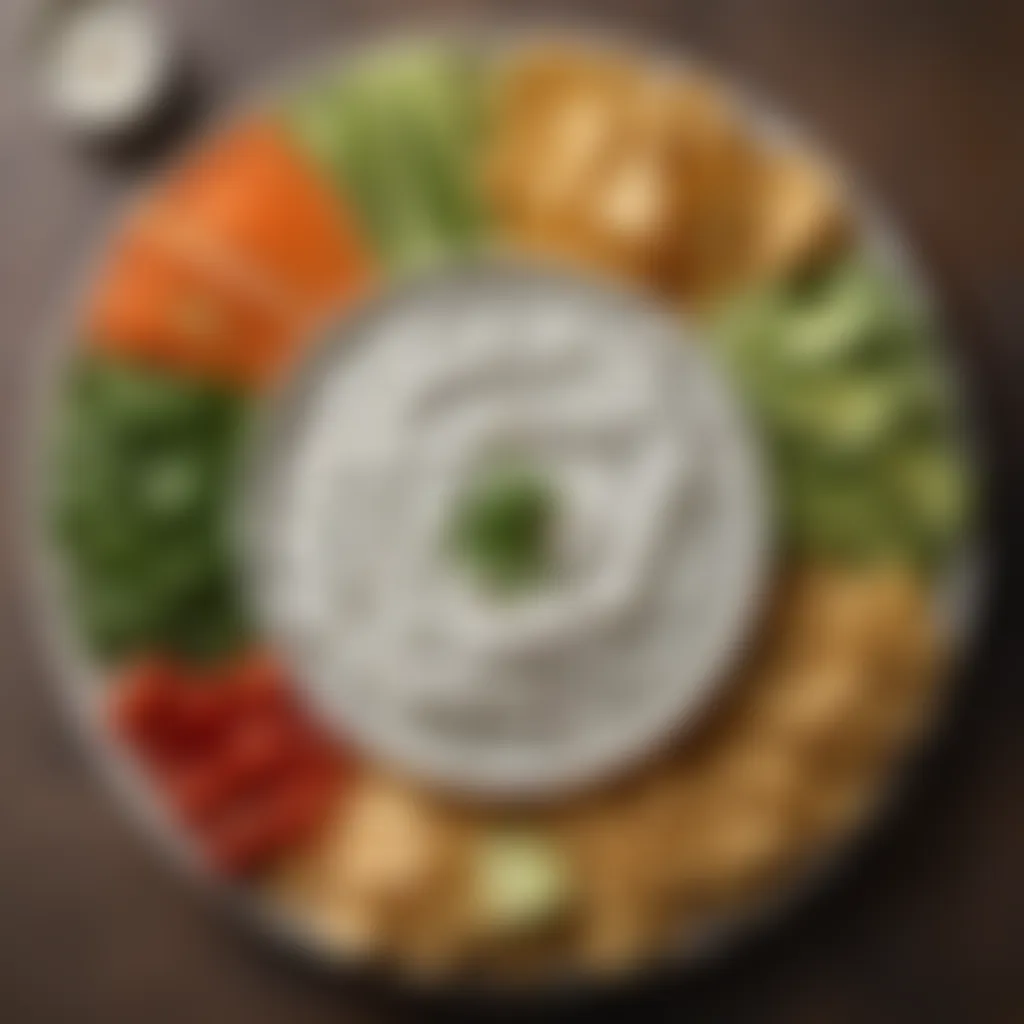 A beautifully arranged platter featuring Hidden Valley Ranch seasoning dip with various dippables.