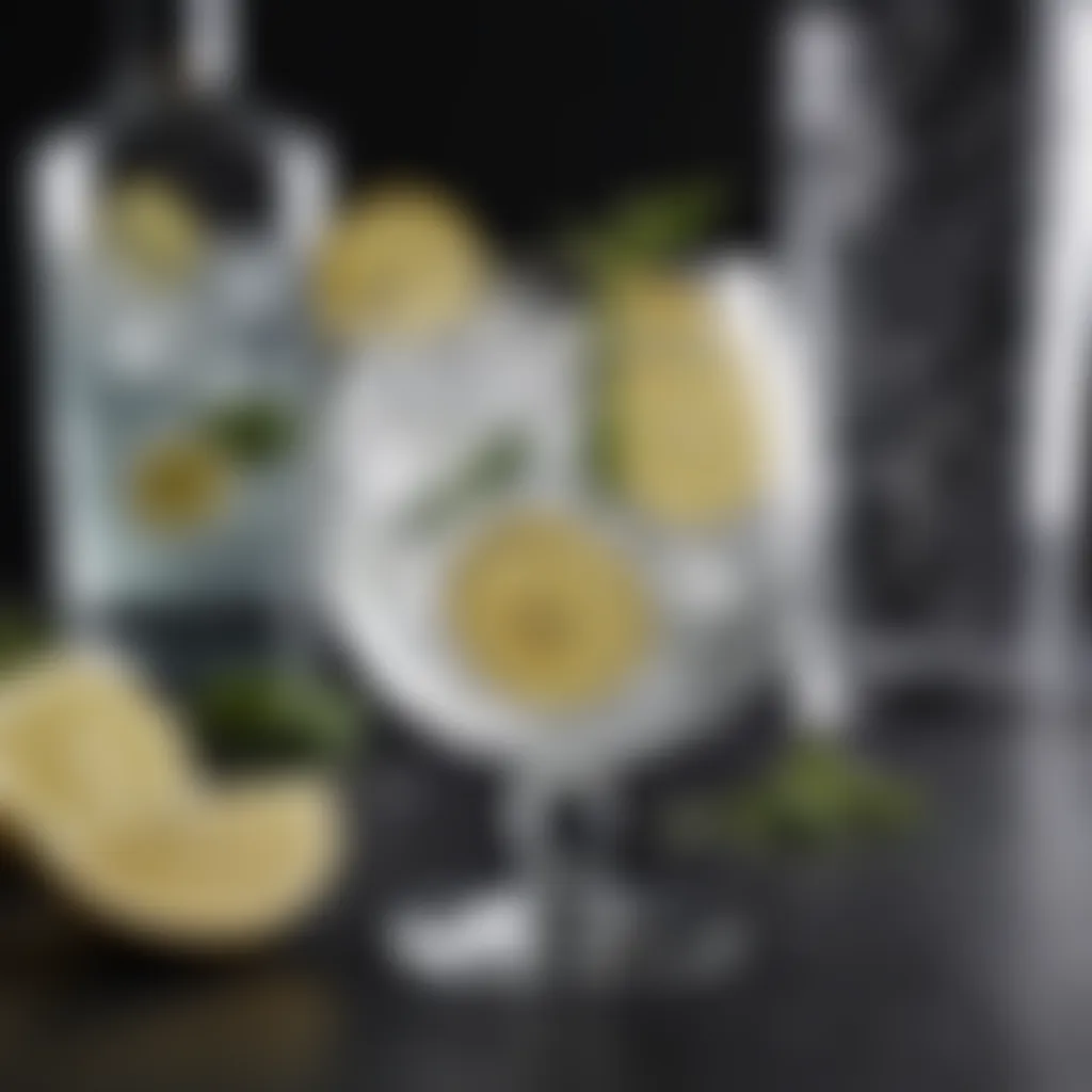 A beautifully crafted gin and tonic with vibrant garnishes