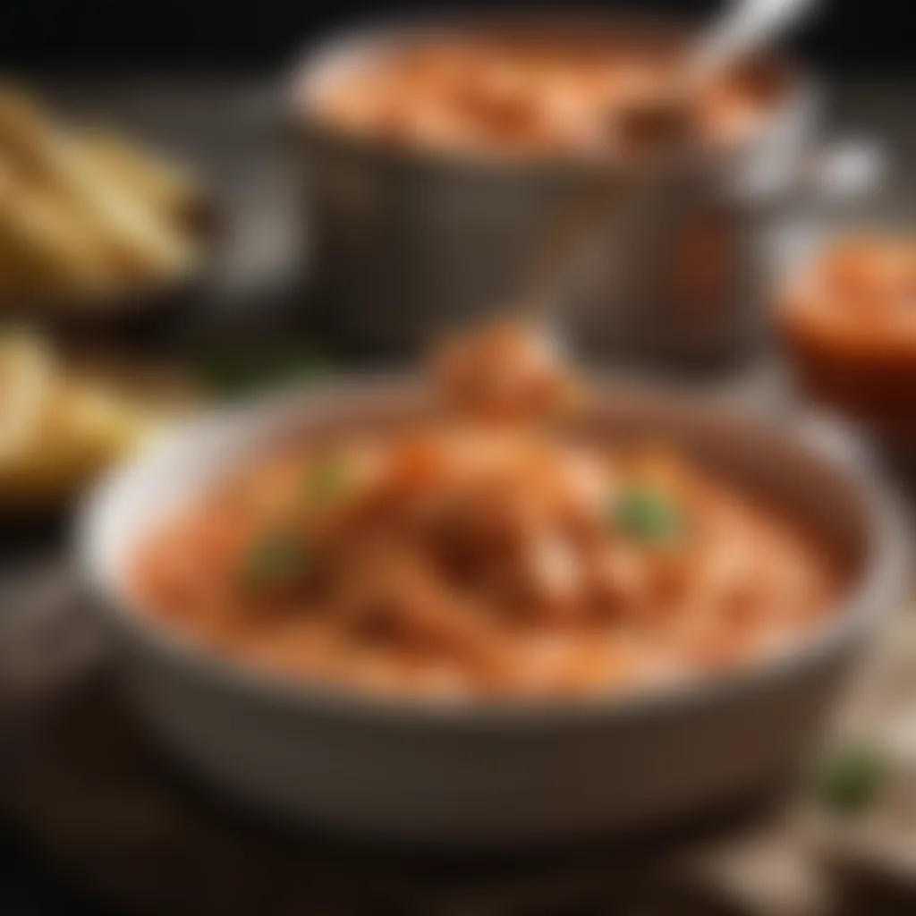 Creamy vodka sauce with a hint of spice in a saucepan