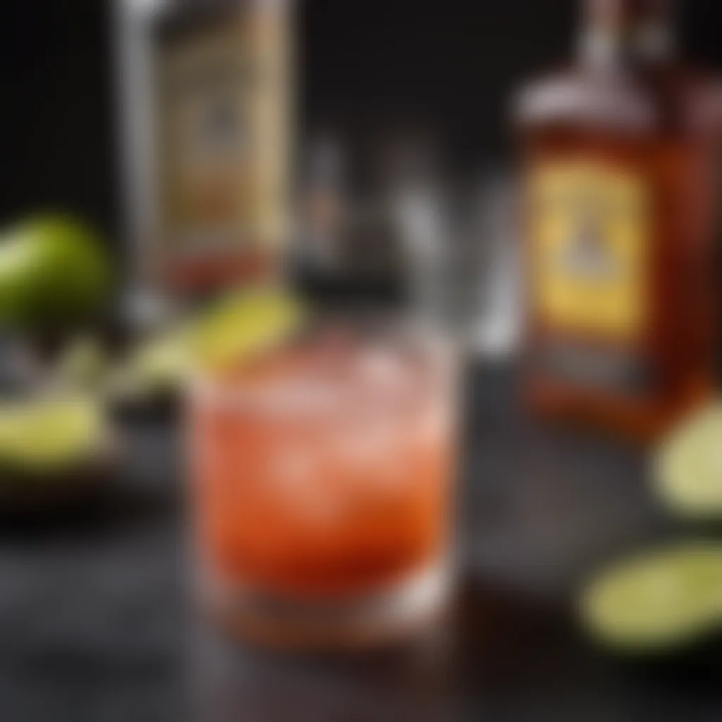 A vibrant cocktail garnished with a lime slice and salt rim, showcasing the allure of Jose Cuervo Especial.