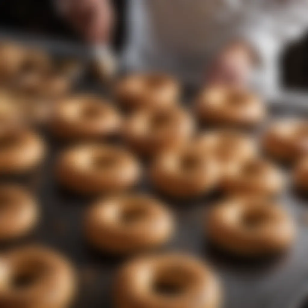 A chef showcasing unique bagel cooking techniques