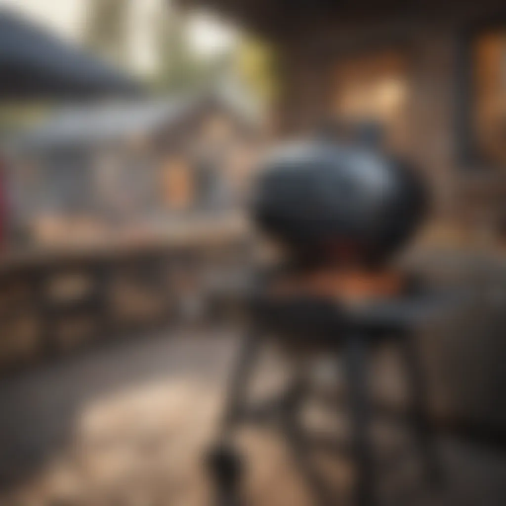 A vibrant display of Weber charcoal grills in a local store