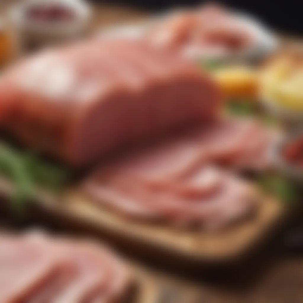 Mouthwatering selection of keto-approved ham slices