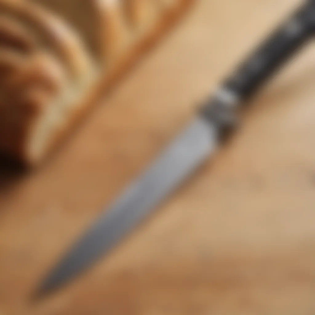 Side profile of Mercer Millennia 10 Inch Bread Knife highlighting the ergonomic handle design.