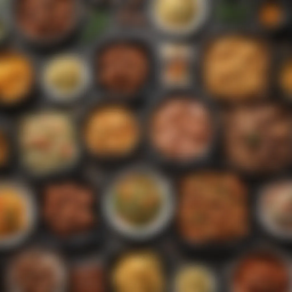 Diverse Keto Meal Selections A variety of keto meal options displayed in elegant packaging