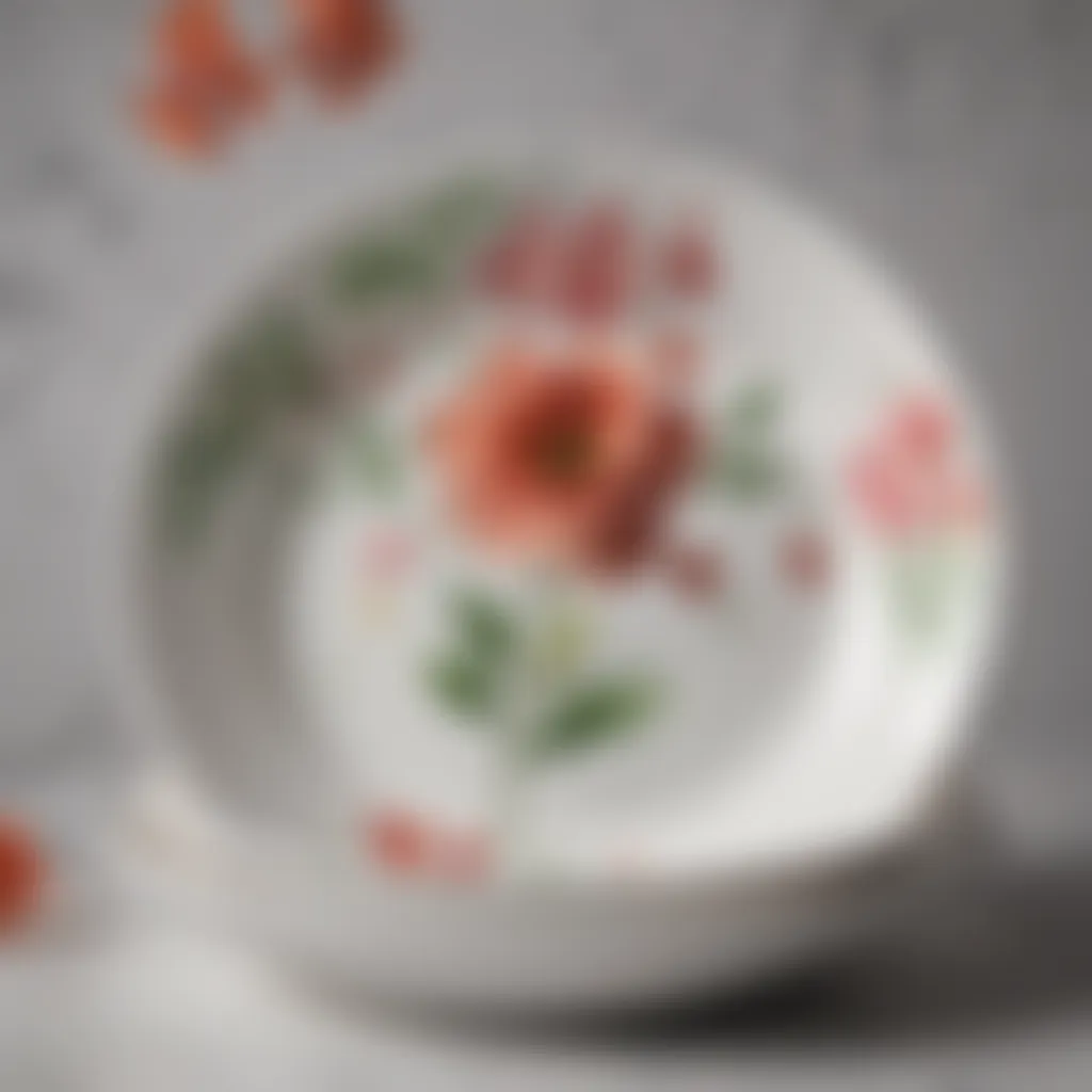 Elegant Corelle dinnerware set featuring modern floral designs