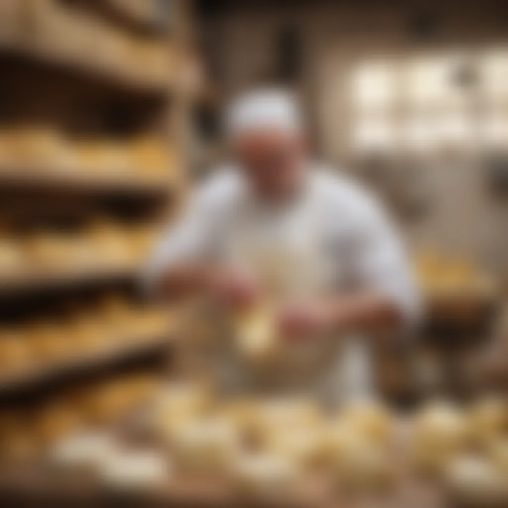 An artisan cheesemaker showcasing fresh non-aged cheese at a local market.