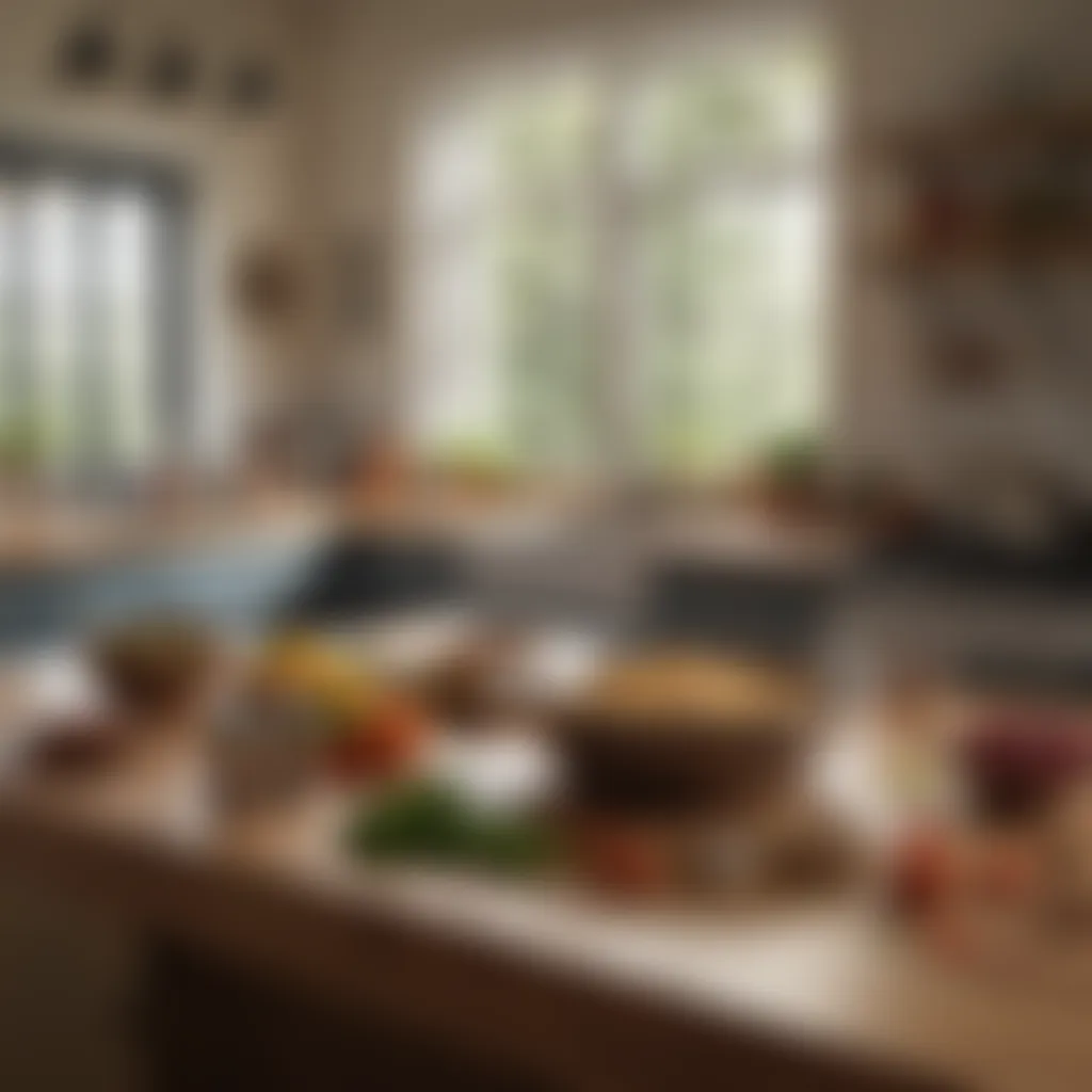 Inviting Kitchen Scene An inviting kitchen scene with fresh ingredients and spices ready for use