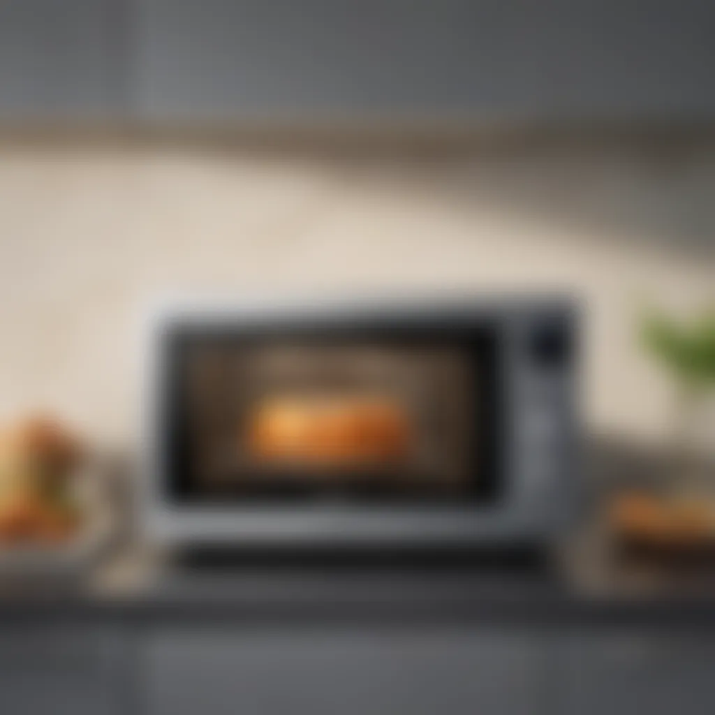 Sleek design of Panasonic countertop microwave oven