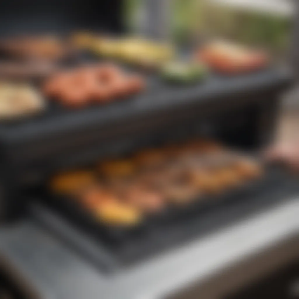 Close-up of the digital control panel on a portable pellet grill