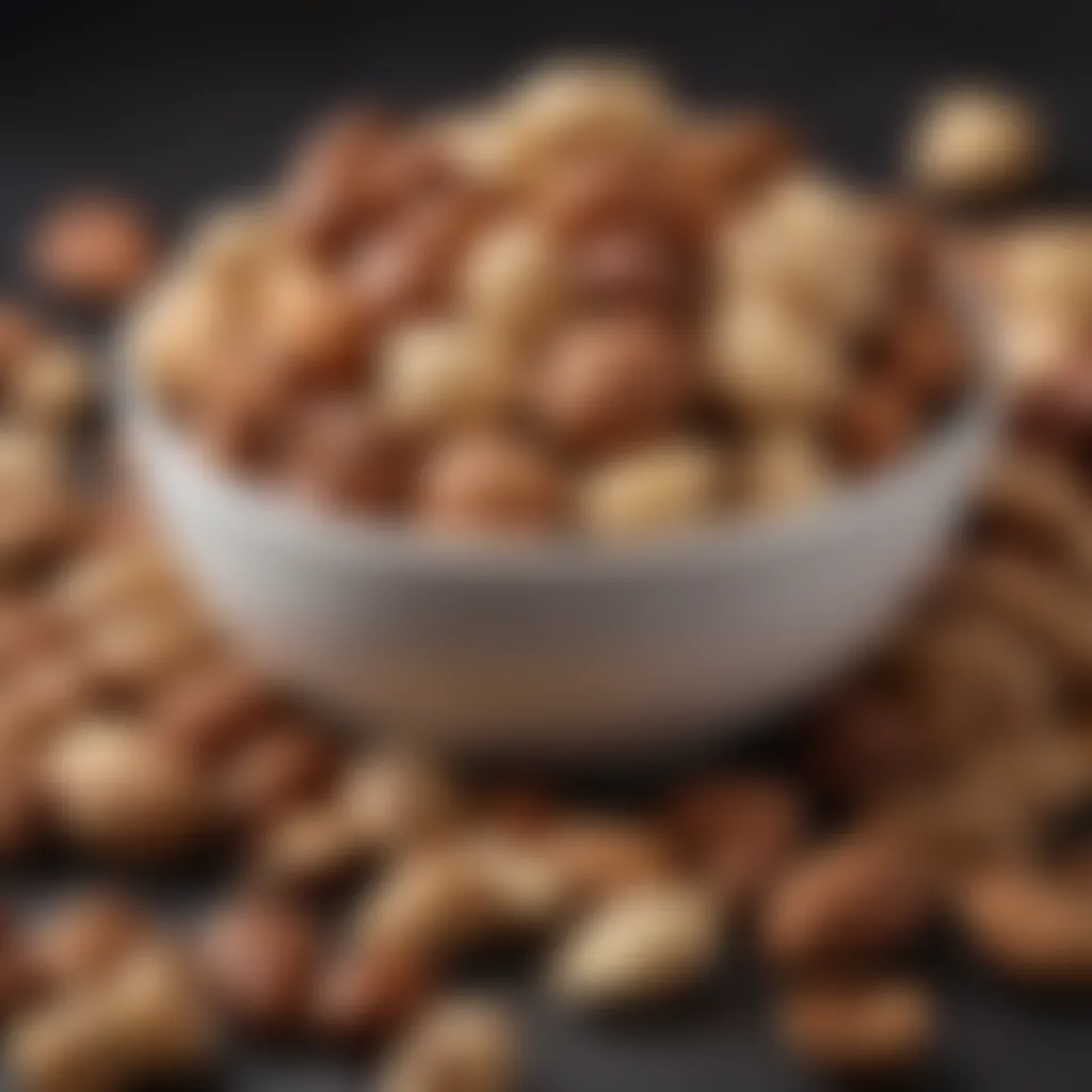 Selection of keto-friendly nuts in a bowl