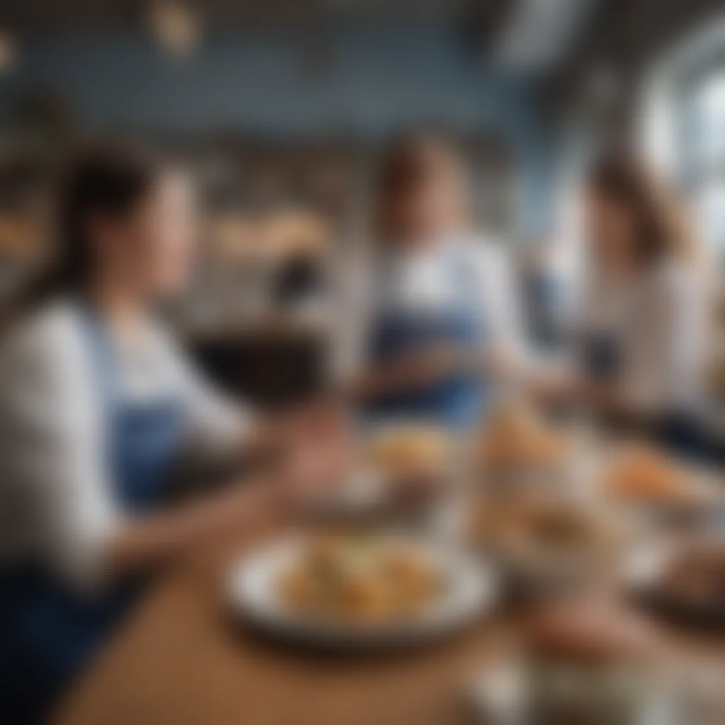 Customers enjoying meals and sharing experiences in the café