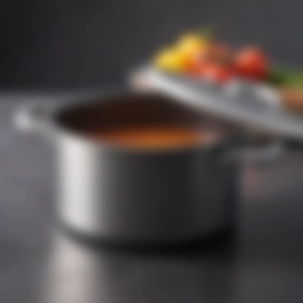 Close-up of a safe nonstick pot showcasing its smooth surface