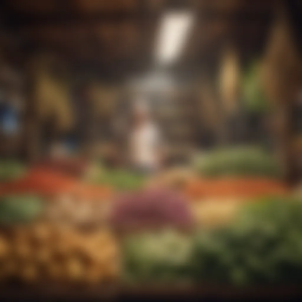 A vibrant market stall showcasing yuca and other vegetables