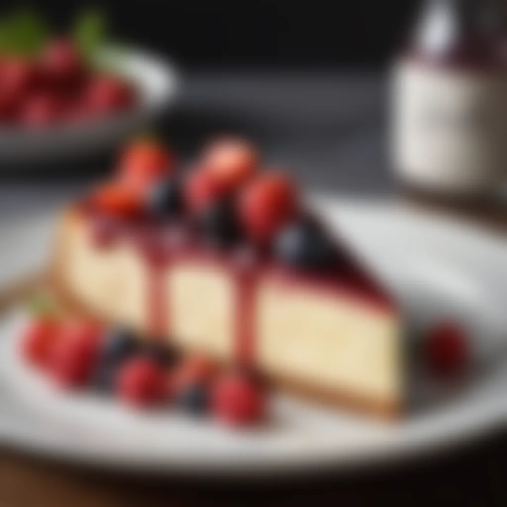 A delightful stevia-infused cheesecake with a berry topping