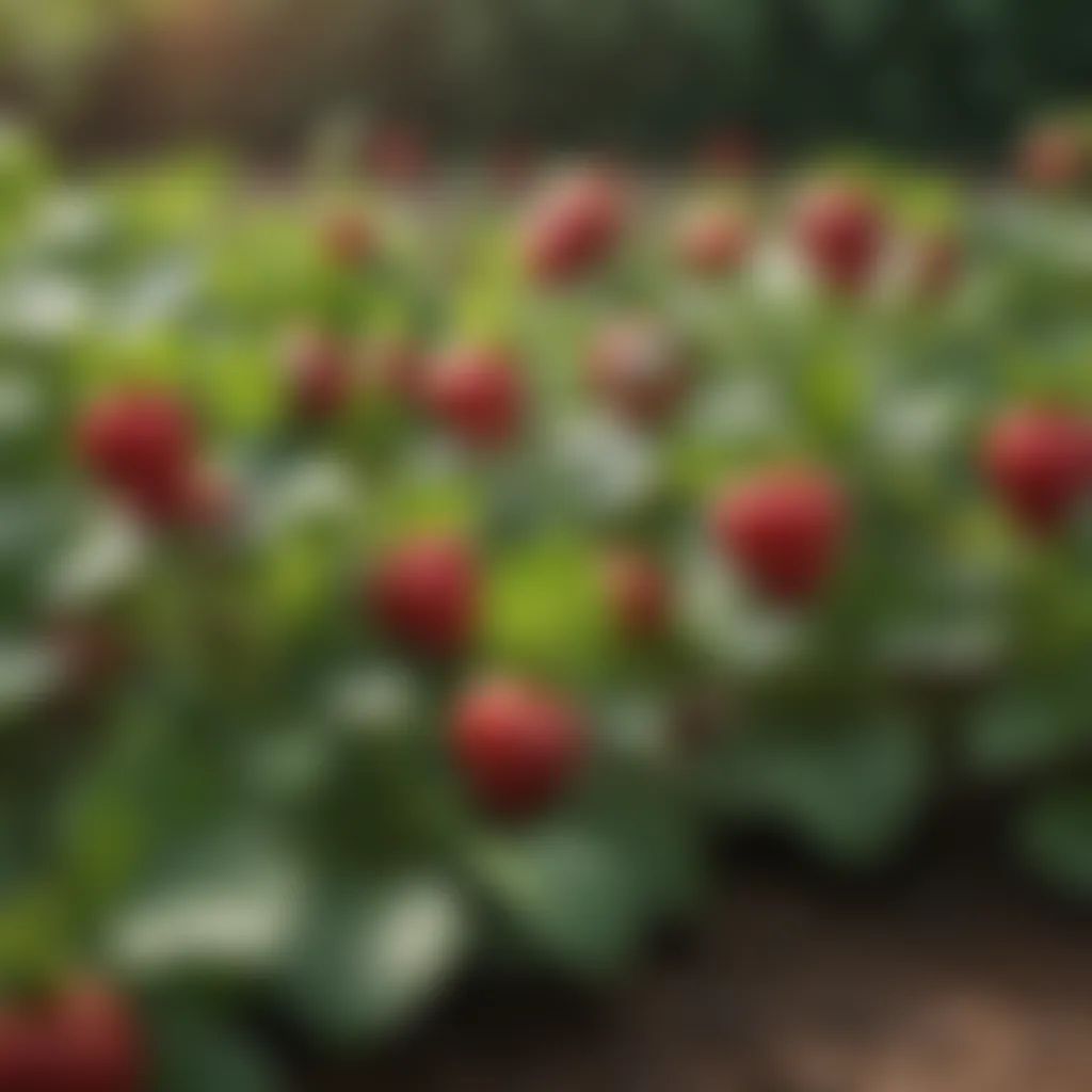 Vibrant Strawberry Plants Vibrant strawberry plants thriving in a garden