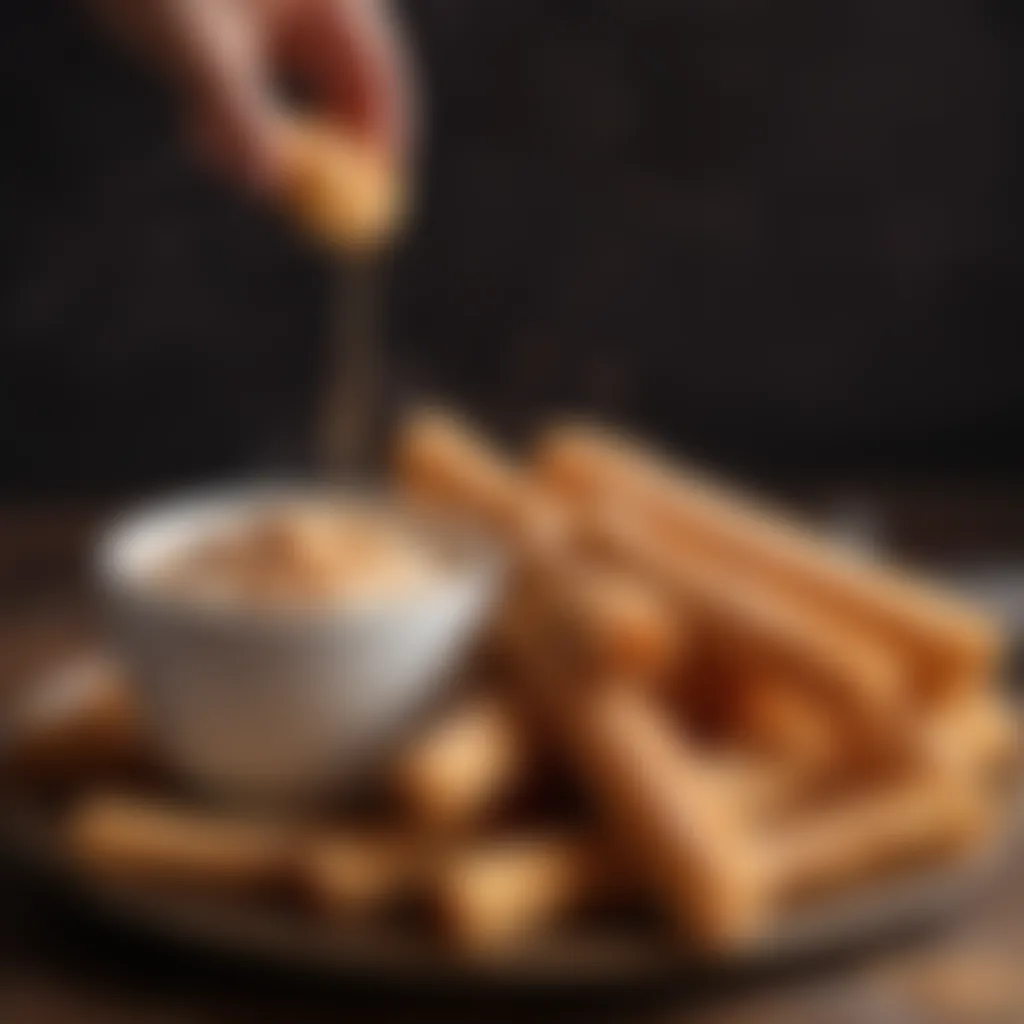 A platter of air fryer cinnamon sugar churros