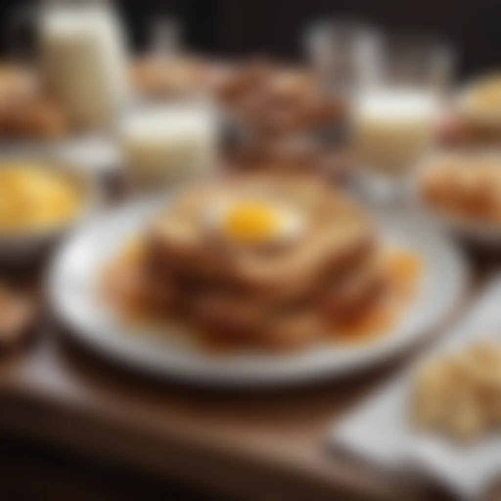 Ingredients laid out for making French toast: bread, eggs, milk, and cinnamon