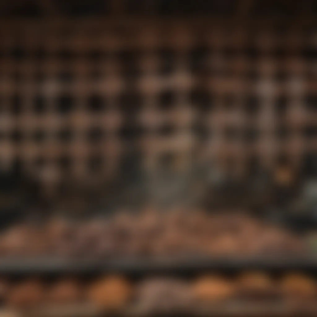 A market stall displaying various asado crosses for sale