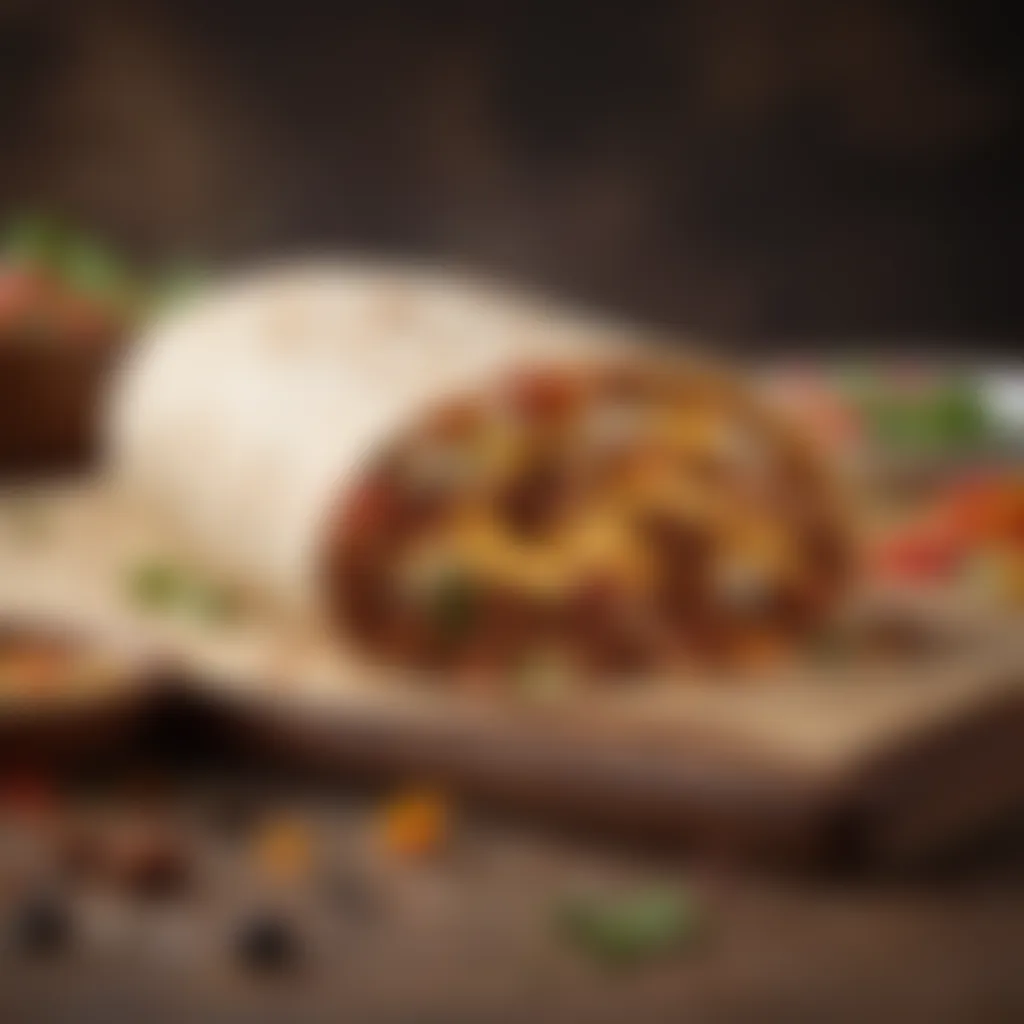 An array of spices and ingredients that enhance the flavor of bean and cheese burritos.