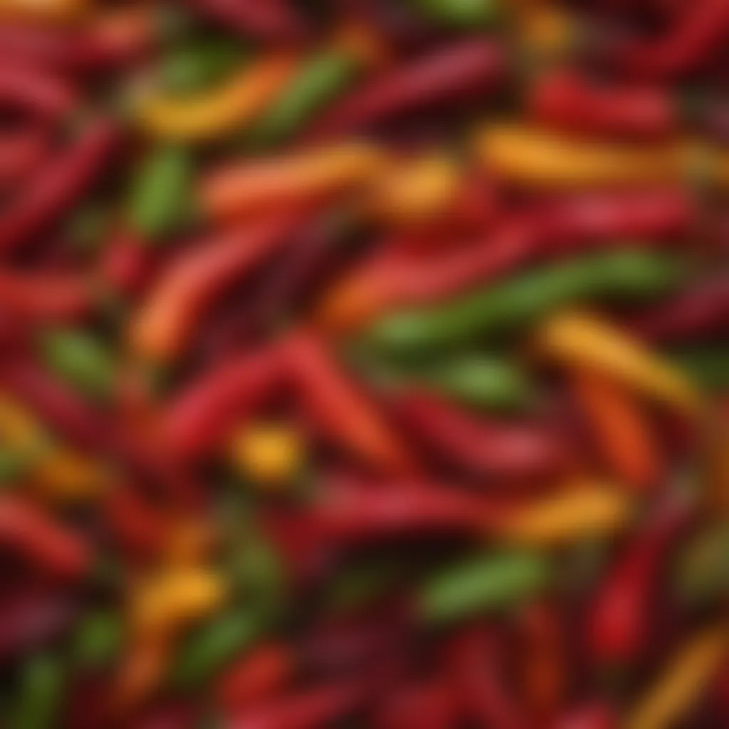 Colorful assortment of fresh chile peppers