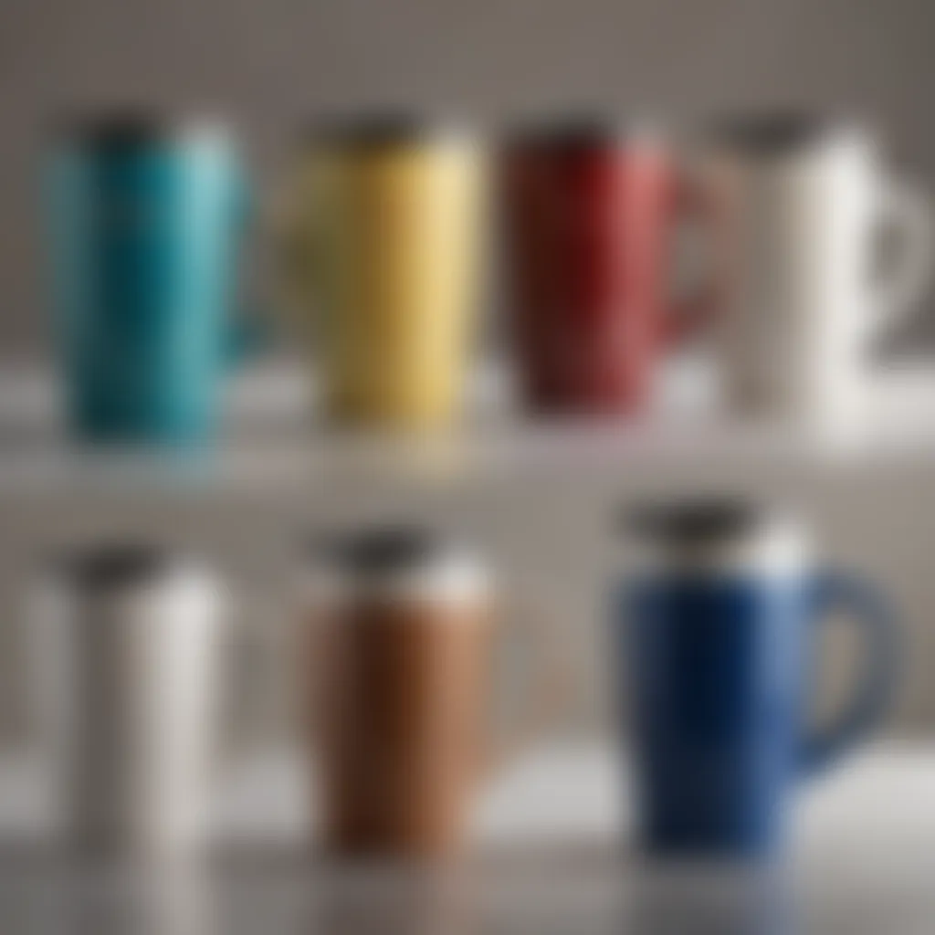 Side-by-side comparison of various Contigo coffee mug models, emphasizing design diversity