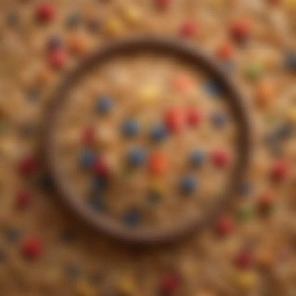 A colorful bowl of mixed healthy cereals showcasing grains and fruits.