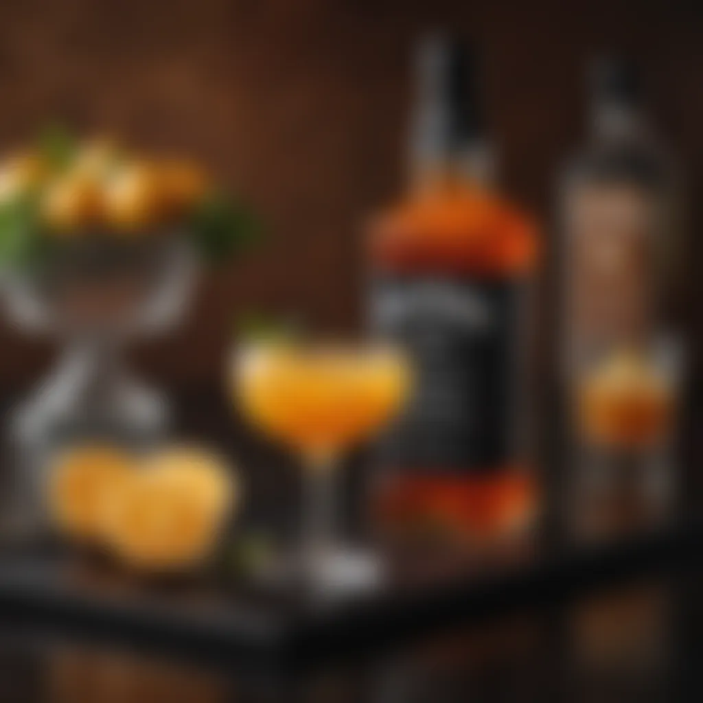 Elegant cocktail featuring Jack Daniels and citrus garnishes