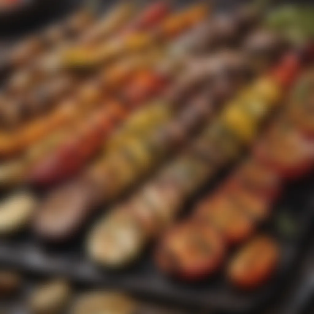 Colorful grilled vegetable platter