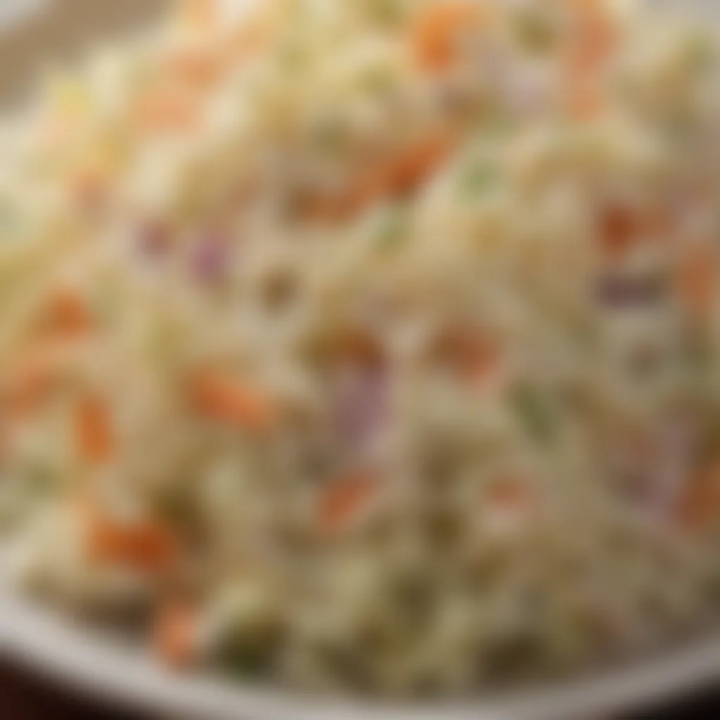 A vibrant plate of coleslaw