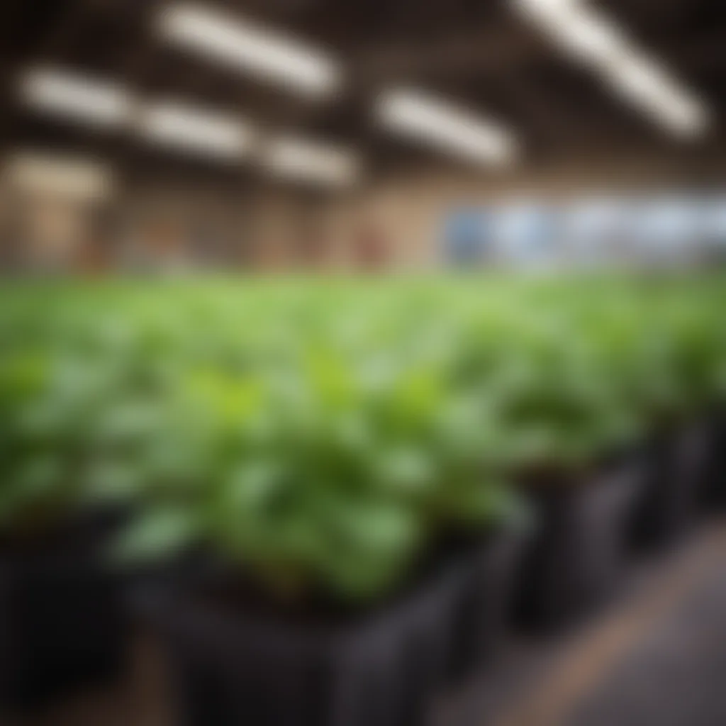 Vibrant mint plants in a local nursery