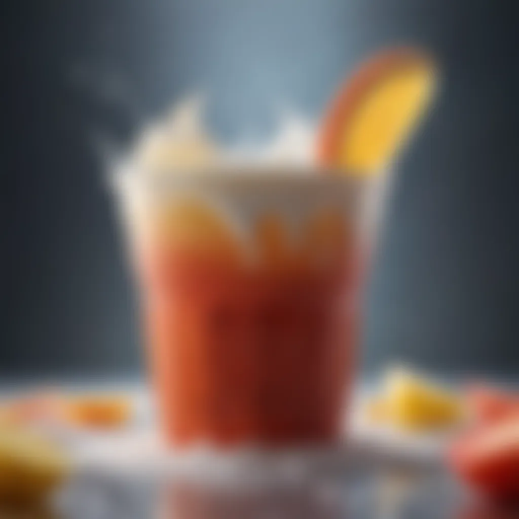 A close-up view of the innovative structure of a slushy cup.