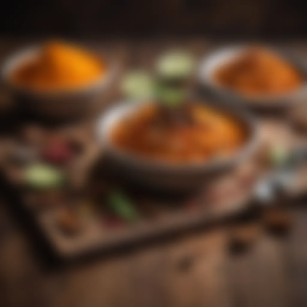 Exotic spices in a rustic background