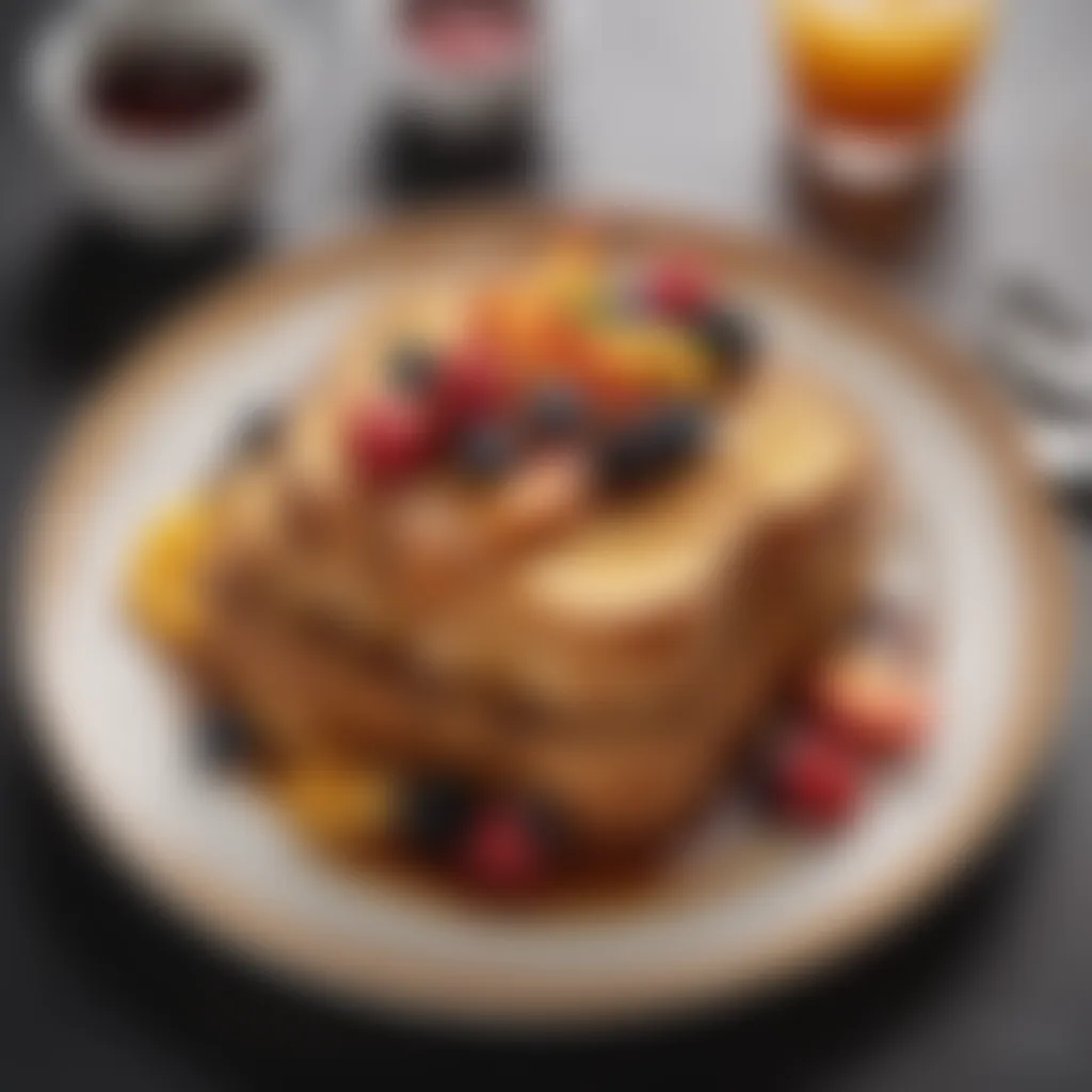 Artisanal French toast with seasonal fruits and syrup