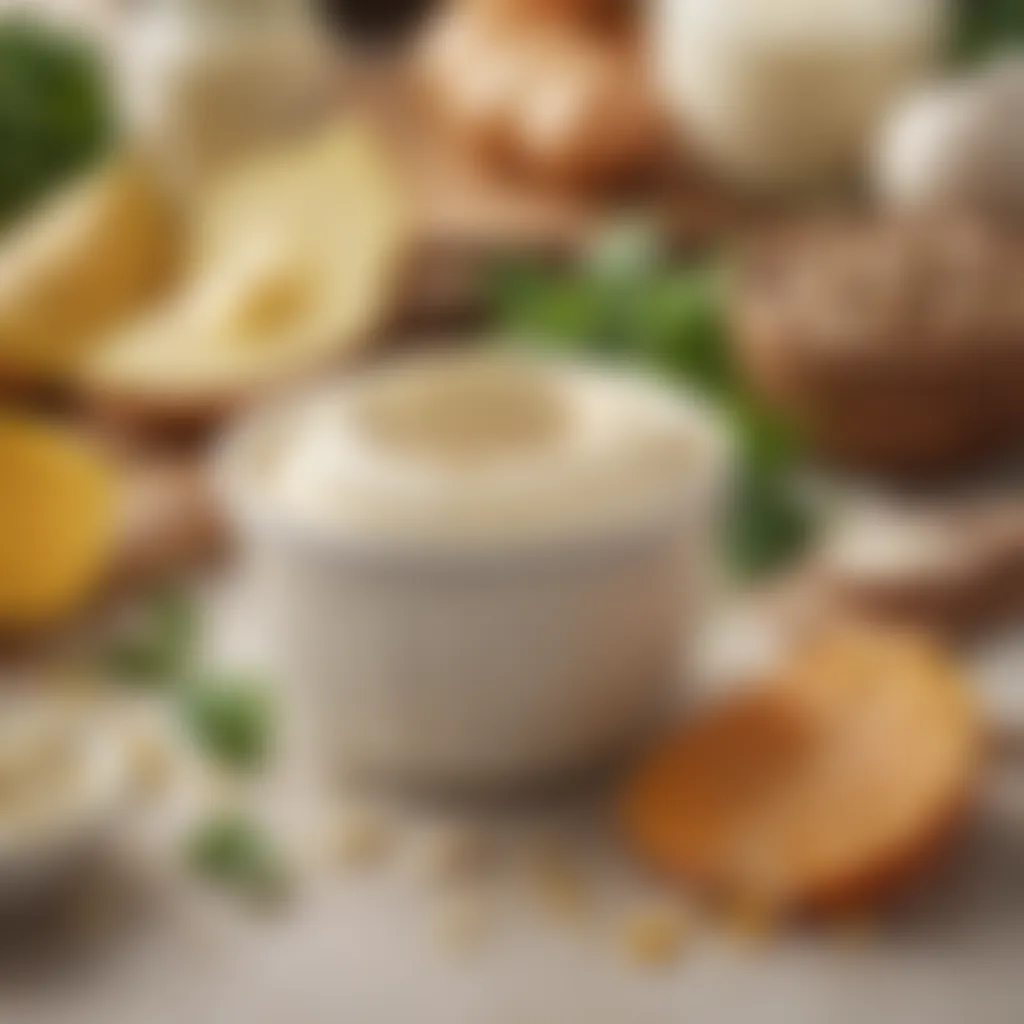 An assortment of fresh ingredients commonly used in mayonnaise, showcasing their vibrant colors