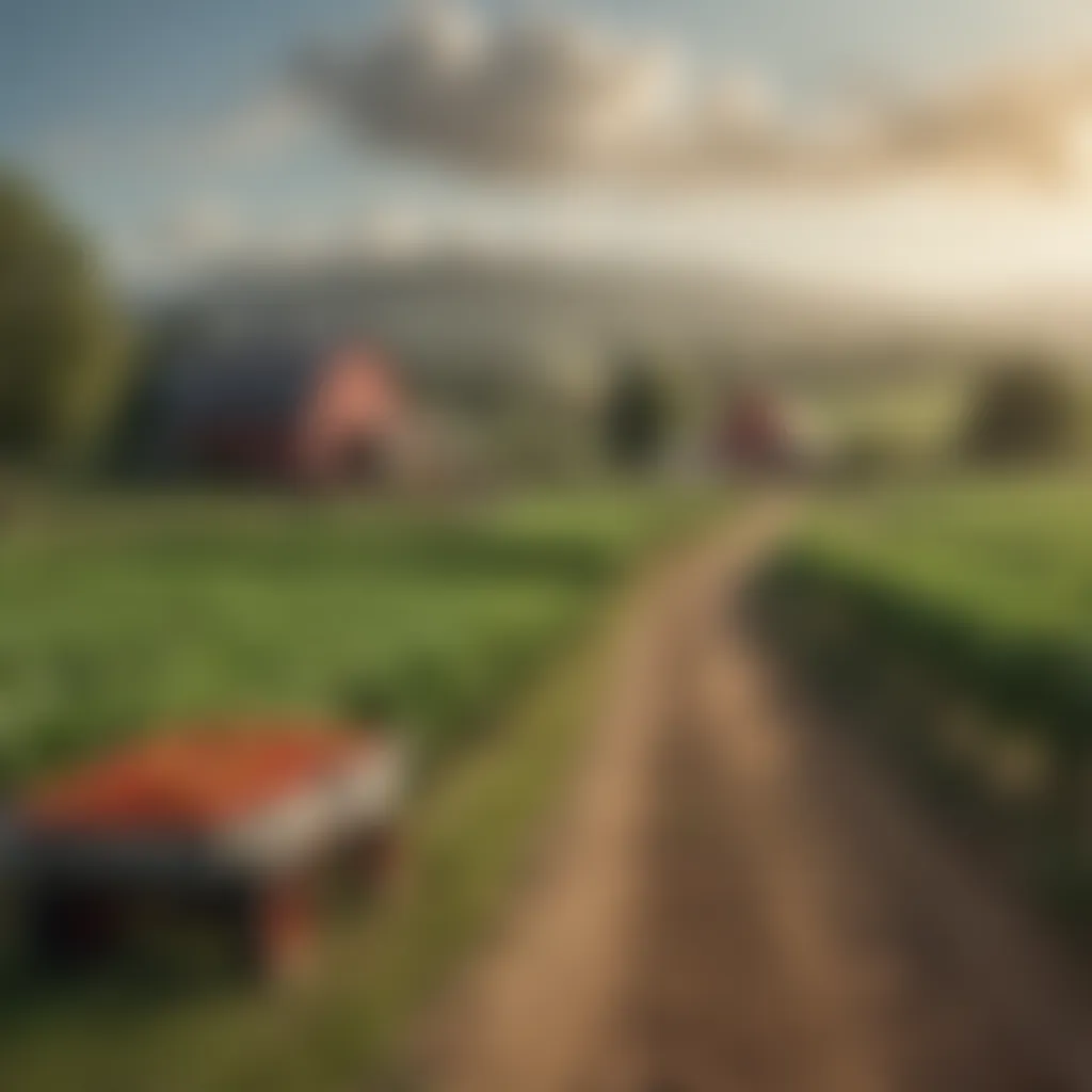 A close-up of a serene farm landscape emphasizing ethical farming