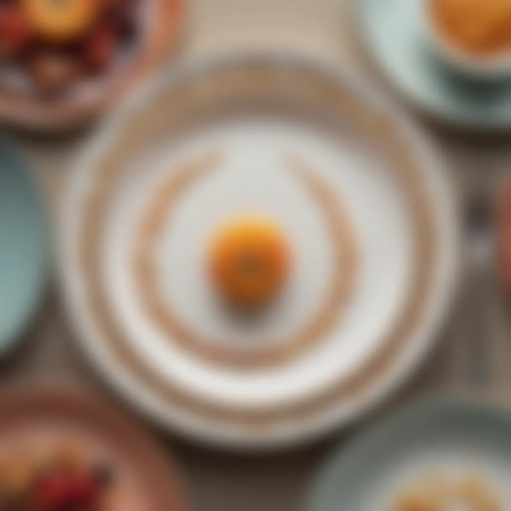 Artisanal Dinner Plate Designs An elegant display of artisanal dinner plates showcasing diverse designs and textures.