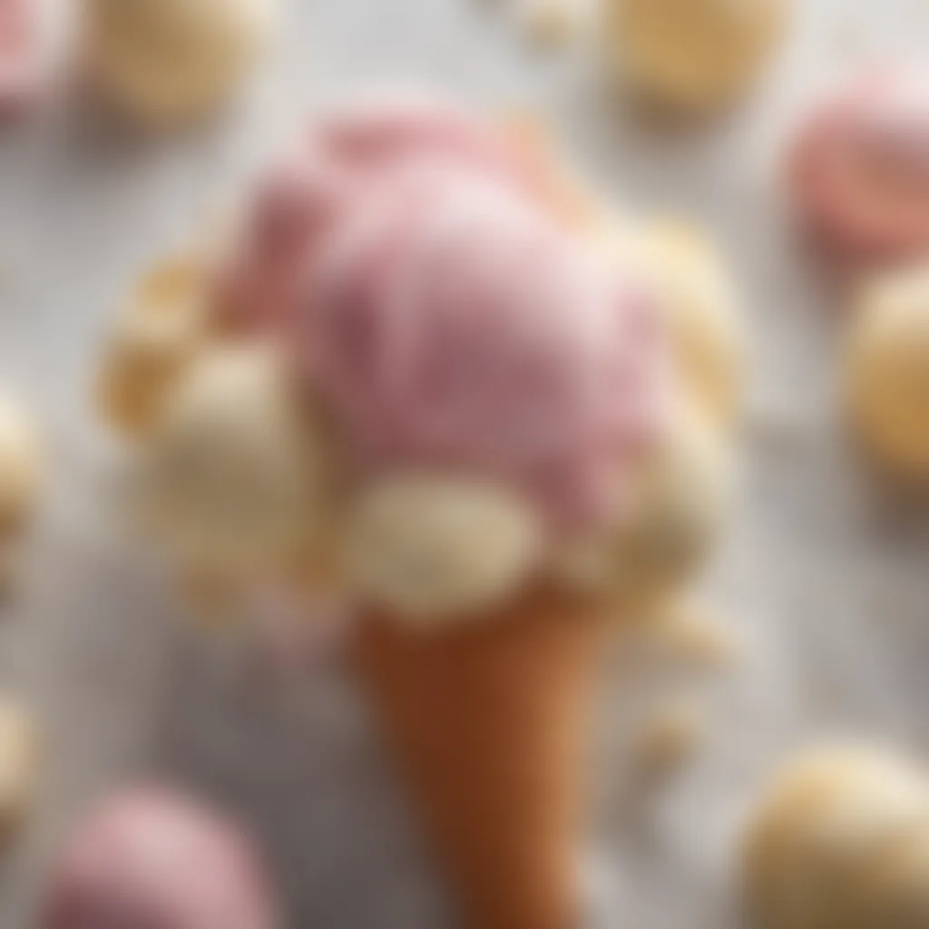 A scientific illustration depicting the molecular structure of key components in ice cream making.