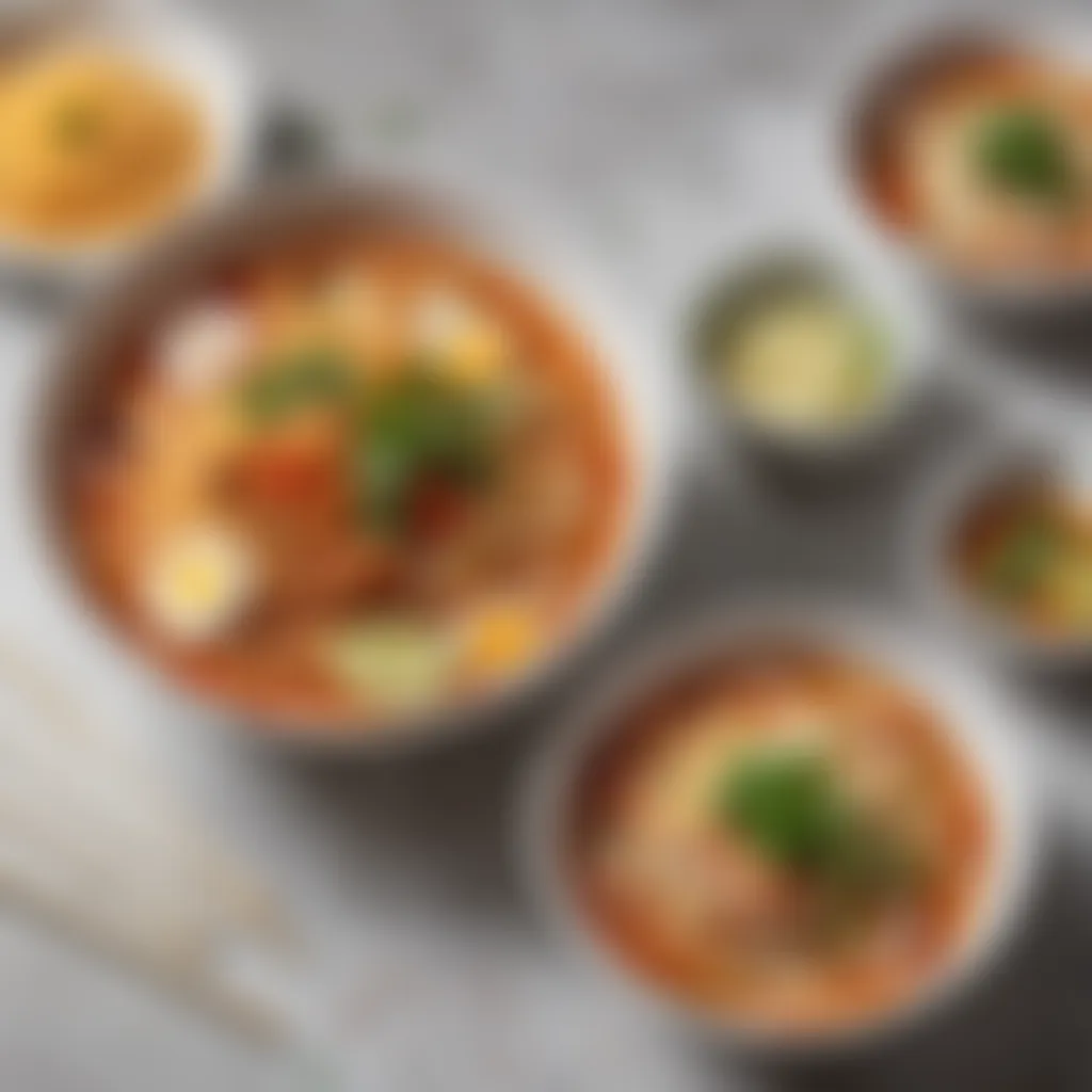 An artistic representation of laksa and ramen fusion, showcasing unique ingredient combinations