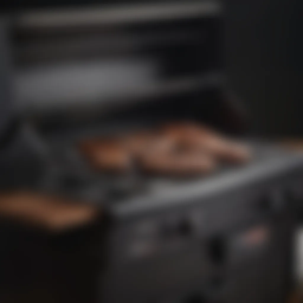 Close-up view of Traeger grill features and controls