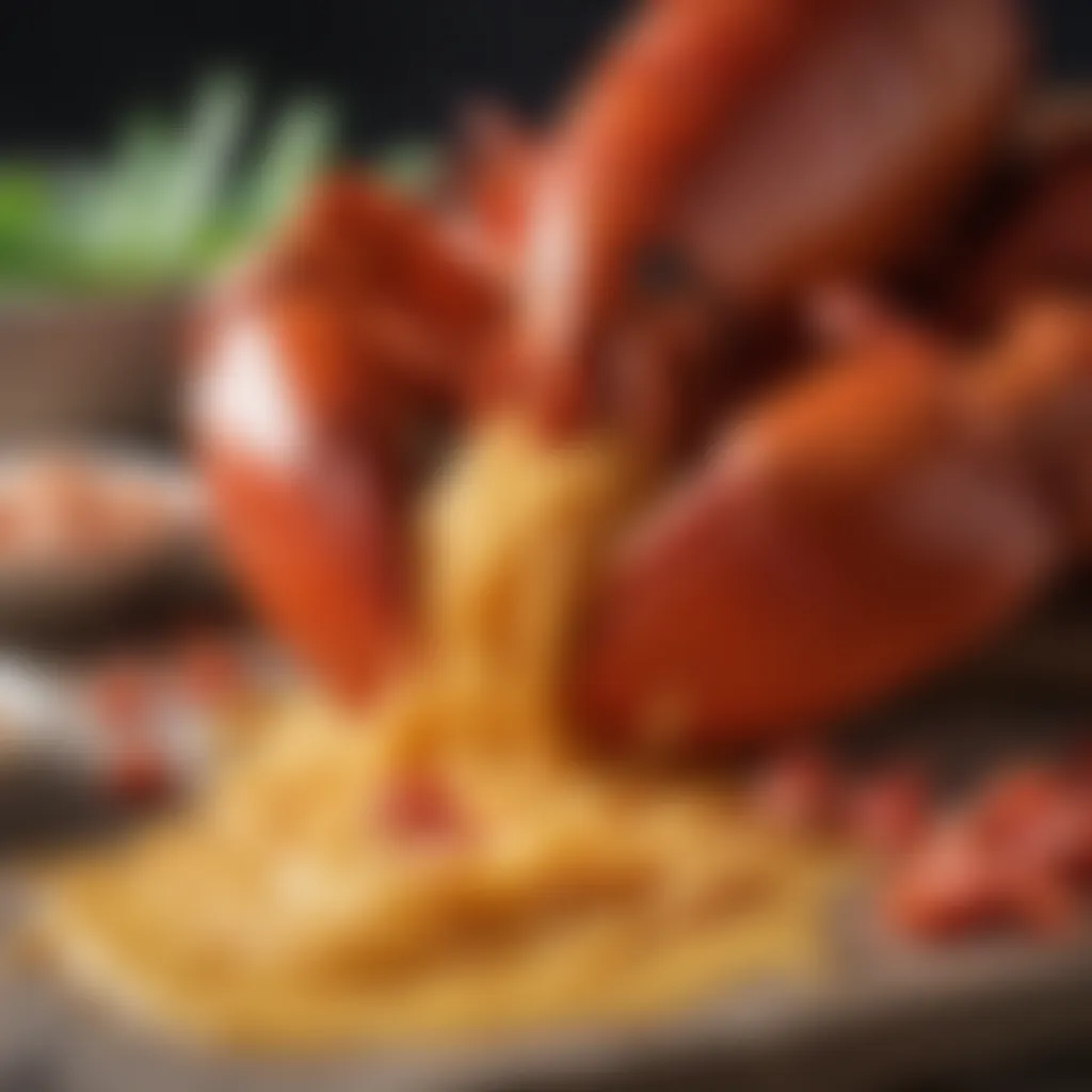 A close-up of lobster sauce ingredients, highlighting fresh and quality components.