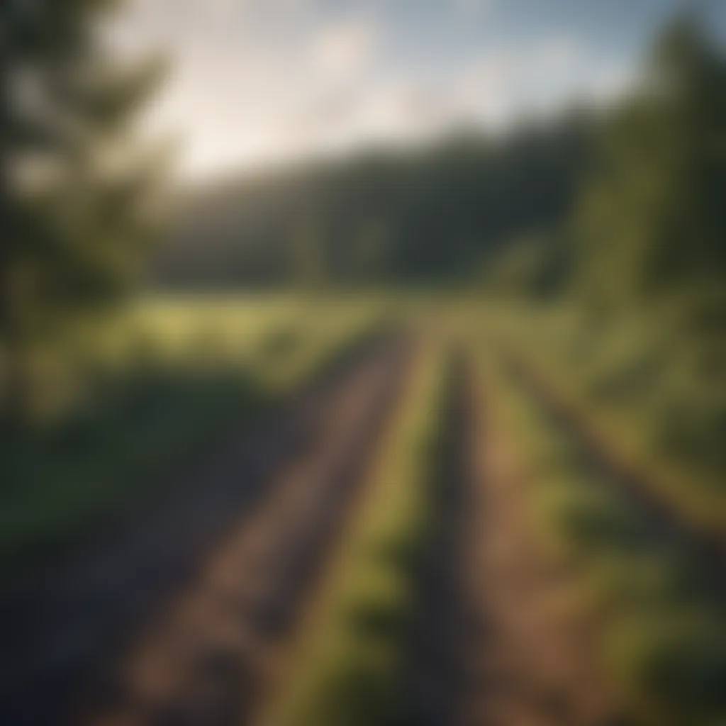 Landscape of a bilberry cultivation area amidst natural surroundings