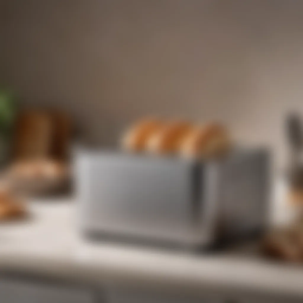 Sleek modern bread maker on kitchen counter