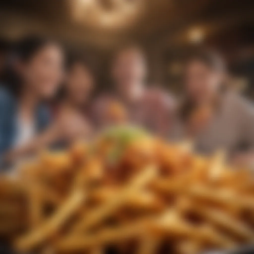 A diverse group enjoying nacho fries together