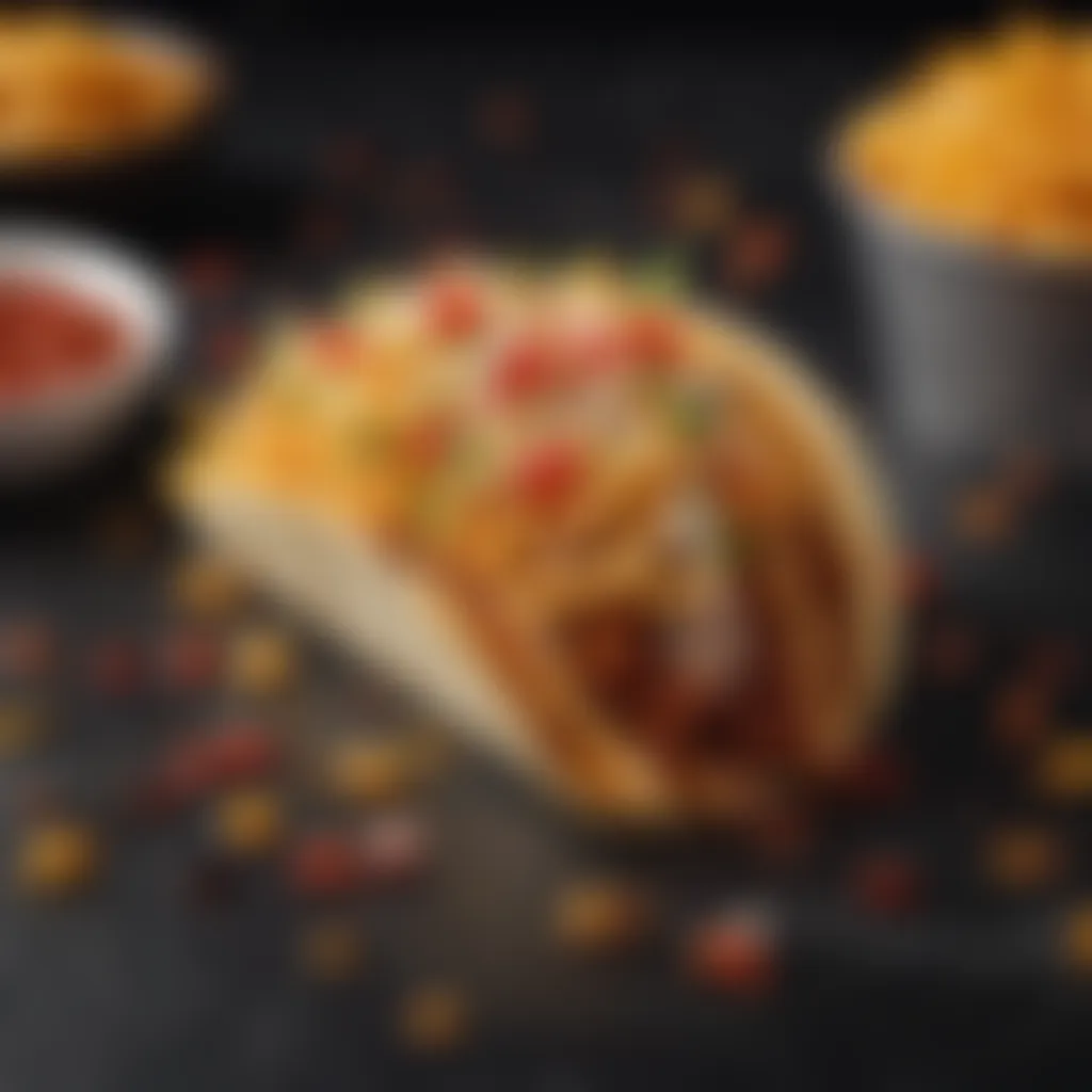 A vibrant Taco Bell restaurant showcasing nacho fries on the menu