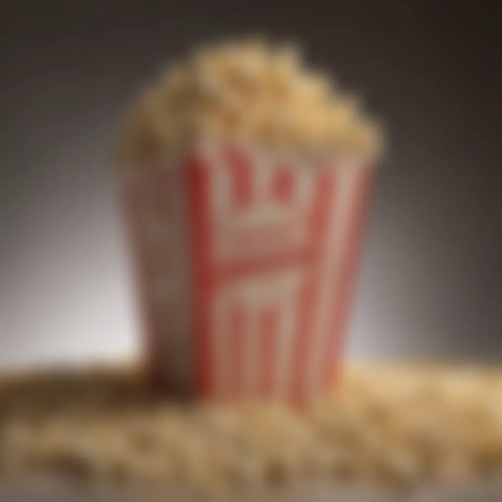 An artistic representation of popcorn's cultural significance through history